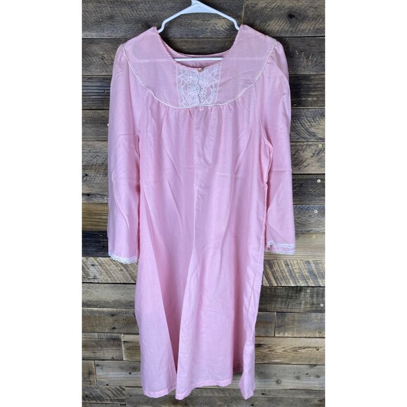 Vtg Dixie Belle Womens Sz L Pink Night Gown Hook & Loop Shoulder Fasteners - Picture 1 of 11